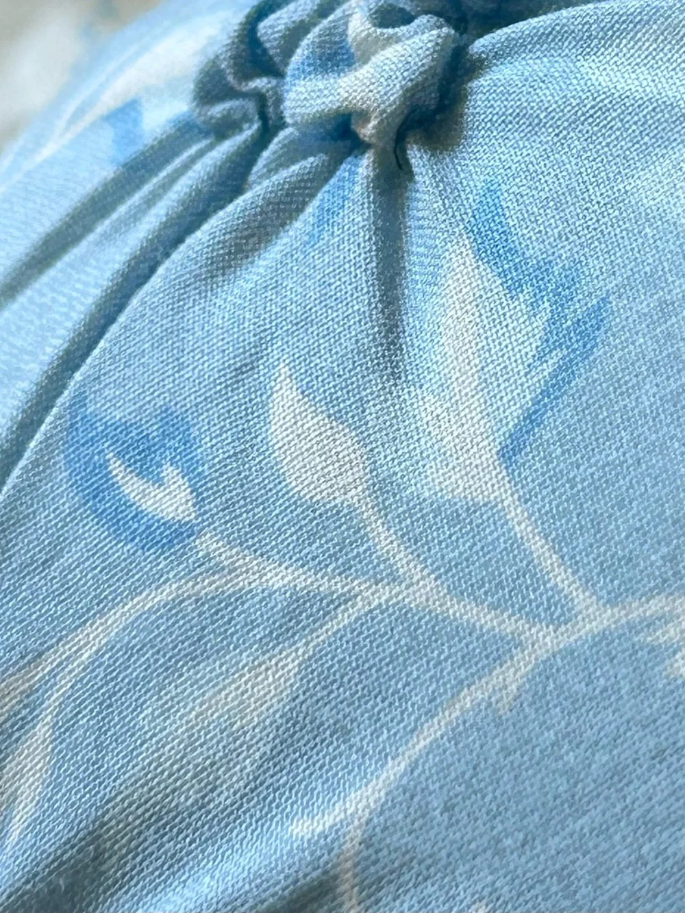 🌴Sweet Makers Collective Blue Round Coquette Cotton Toss Pillow w/ Ruffle Trim